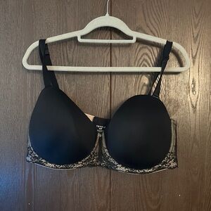 Torrid Black Full-Coverage Bra with Lace Trim